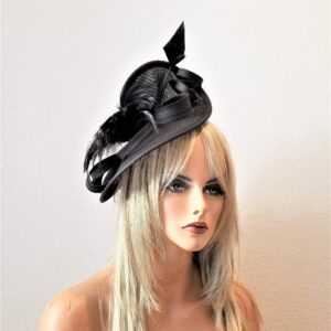 Black Fascinator Kentucky Derby Dress Formal Fancy Tea