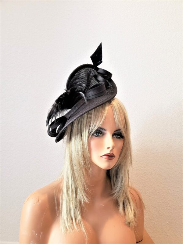 Black Fascinator Kentucky Derby Dress Formal Fancy Tea