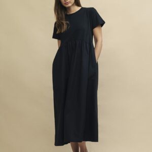 Black Maine Smock Midi Dress