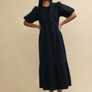 Black Smock Kelsie Midi Dress