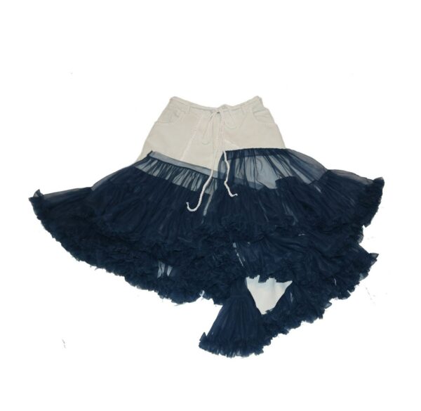 Blue Up Cycled Tulle/Denim Skirt