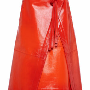 Bottega Veneta - Degrade-Leather Midi Wrap Skirt - Red - IT 42 - Moda Operandi