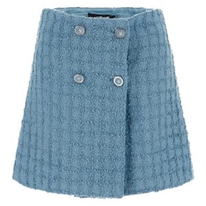 Bouclè Tweed Wrap Mini Skirt