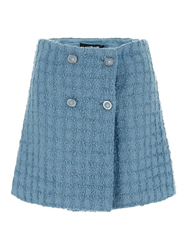 Bouclè Tweed Wrap Mini Skirt