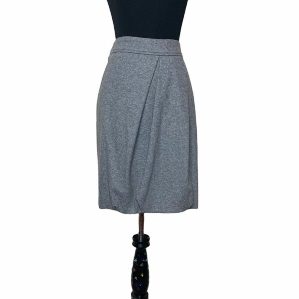 Brunello Cucinelli Gunex Gray Wool Bubble Lined Pleated Skirt Size 8 in Grey, Women's