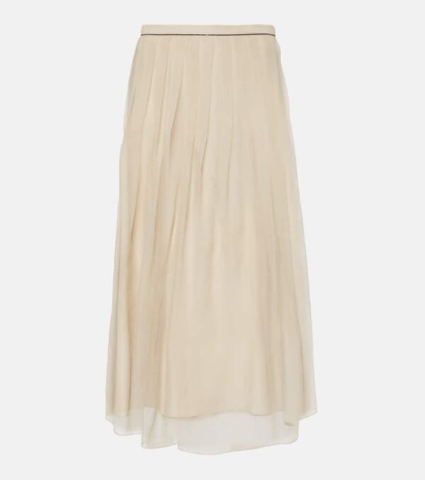 Brunello Cucinelli Silk tulle maxi skirt