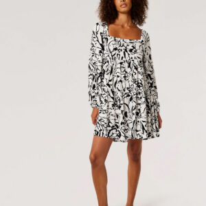 Brushstroke Smock Mini Dress