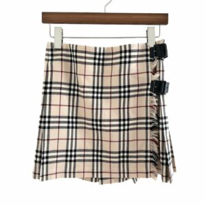 Burberry Classic Nova Check Pleated Wrap Kilt Mini Skirt, Women's (Size 26)