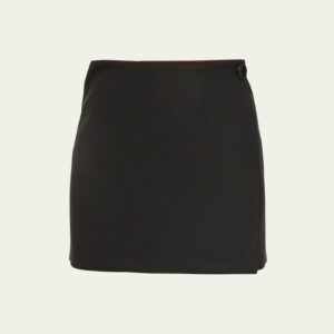 Buttoned Wrap Mini Skirt