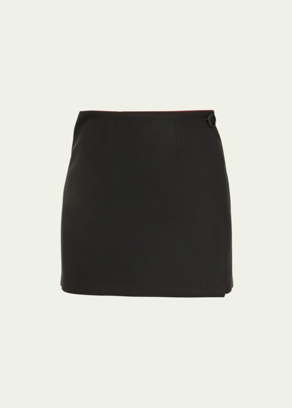 Buttoned Wrap Mini Skirt