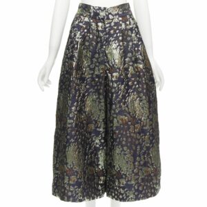 By Malene Birger Malene Birger Dinard Gold Metallic Brocade Wide Leg Culottes Pants Fr32 Xxs, Women's (Size 25)