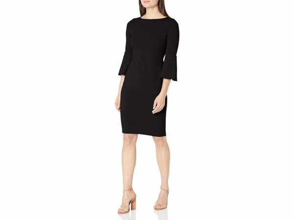 Calvin Klein Peplum Sheath Dress (Black 3) Women's Dress