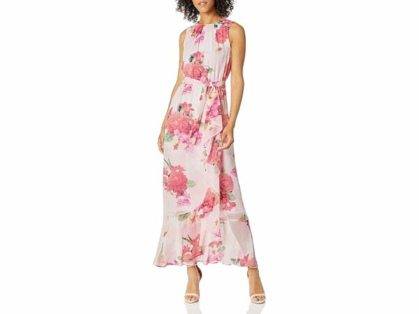 Calvin Klein Womens Maxi Dress (Porcelain Rose Multi) Women's Dress