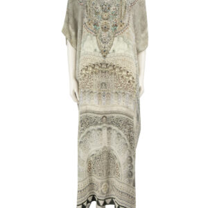 Camilla Grey Beaded Embellished Kaftan Dress