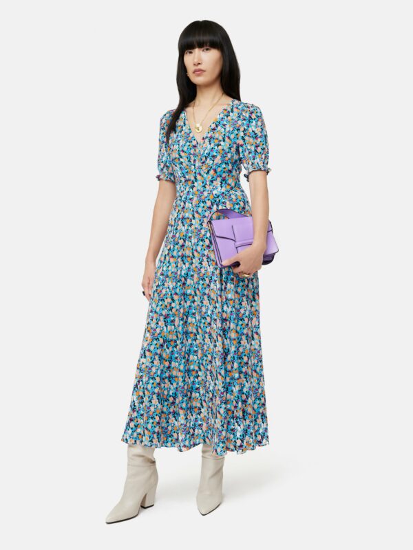 Carnation Midi Tea Dress Blue