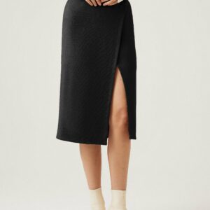 CashSoft Wrap Midi Skirt