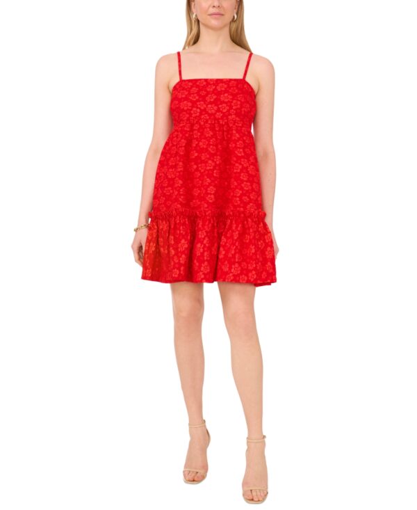 CeCe Women's Square-Neck Sleeveless Babydoll Dress - Mars Red