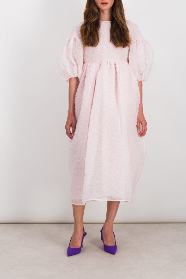 Cecilie Bahnsen - Matelassé puff sleeve midi dress with tulip skirt