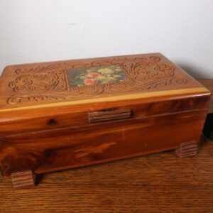 Cedar Box ~ Floral Medallion With Pink & White Cabbage Roses Dresser Treasure Jewelry Tea Storage Gift For Her