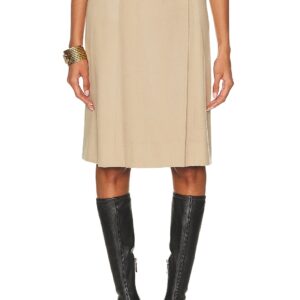 Chanel Wrap Wool Skirt in Beige