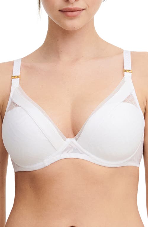 Chantelle Lingerie Graphic Allure Underwire Plunge T-Shirt Bra in White at Nordstrom, Size 36D