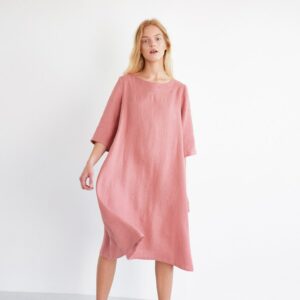 Charlotte Trapeze Linen Dress/Midi