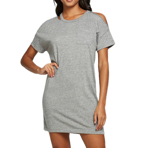 Chaser Triblend Jersey T-Shirt Mini Dress - Heather Grey.