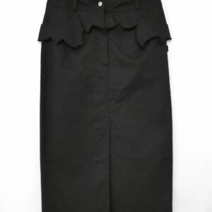 Christian Dior X Galliano Ss01 Zip Off Peplum Denim Skirt in Black, Women's (Size 27)