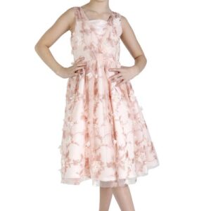 Christian Siriano Kids' 3D Floral Tea Length A-Line Dress in Blush at Nordstrom, Size 8