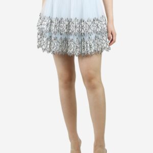 Christopher Kane Light Blue Tulle Pleated Mini Skirt - Size Uk 8, Women's