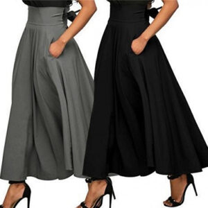 Cinched Waist A-Line Maxi Skirt - 3 Colours & Sizes