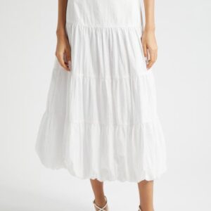 Cinq à Sept Pyper Tiered Bubble Skirt in White at Nordstrom, Size 14