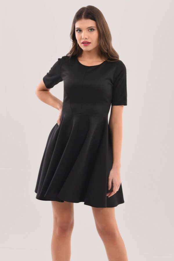 Closet London Black Scuba Skater Mini Dress