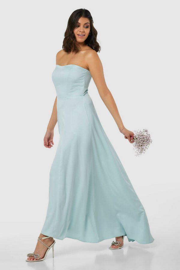 Closet London Pale Blue Strapless Maxi Dress