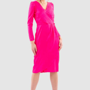 Closet London Pink Wrap Drape Skirt Dress