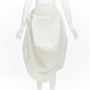 Comme Des Garcons 1997 Runway Lumps Bumps 3D White Cotton Bubble Skirt M, Women's (Size 27)