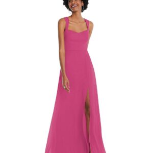 Contoured Wide Strap Sweetheart Maxi Dress - Tea rose