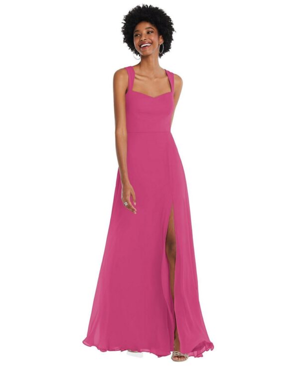 Contoured Wide Strap Sweetheart Maxi Dress - Tea rose