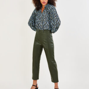 Cora PU Culottes with Recycled Polyester Green