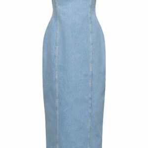 Cotton Denim Tube Dress