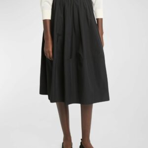 Cotton Midi Bubble Skirt