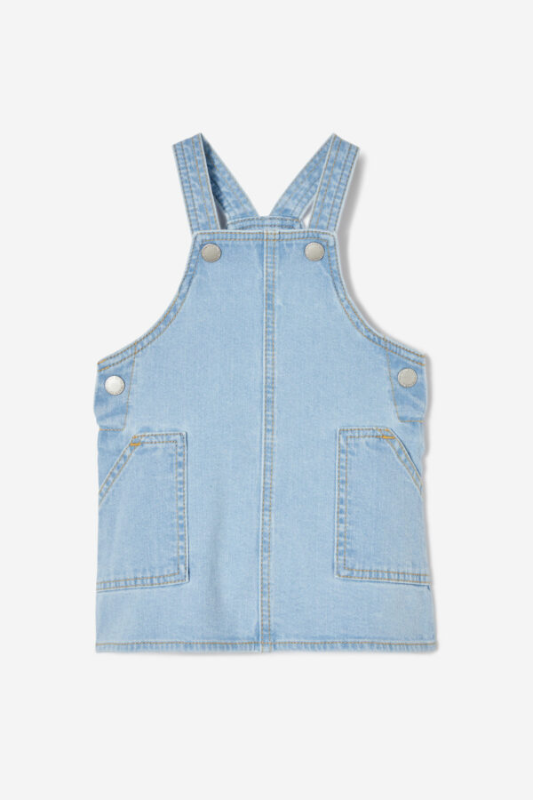 Cotton On Kids - Paisley Denim Pinafore Dress - Byron mid blue