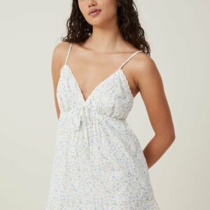 Cotton On Women - Ava Babydoll Mini Dress - Lael ditsy stone blue