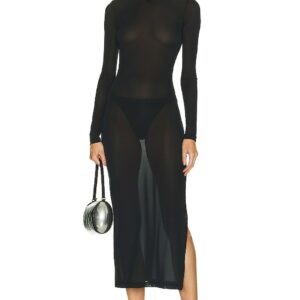 Courreges Tube 2nd Skin Long Dress in Black