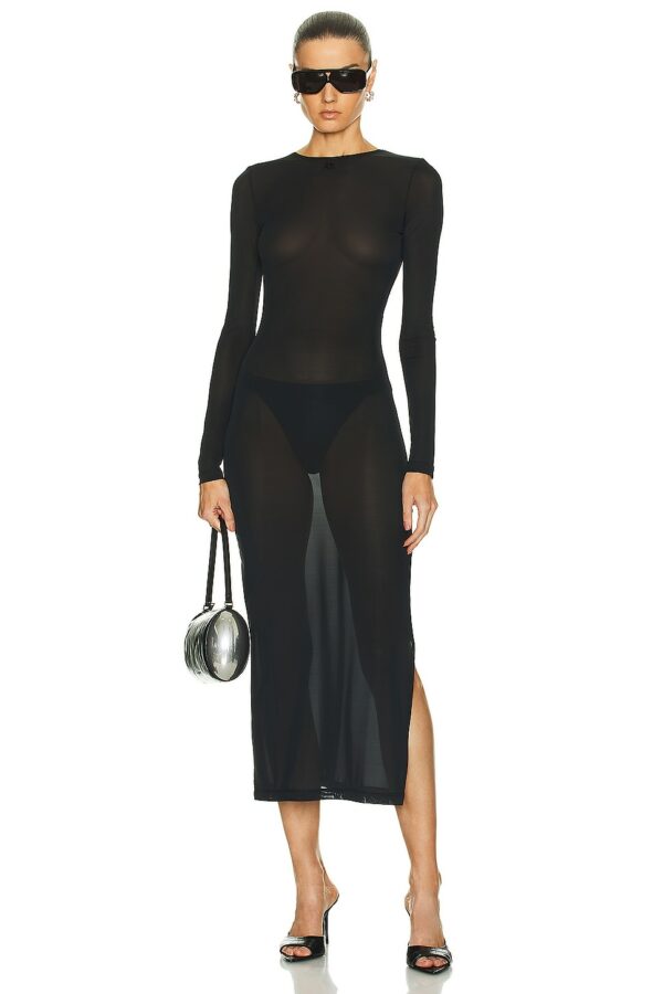 Courreges Tube 2nd Skin Long Dress in Black