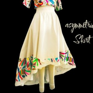 Cozumel Asymmetrical Skirt Hand Embroidered Multicolor | Floor Length