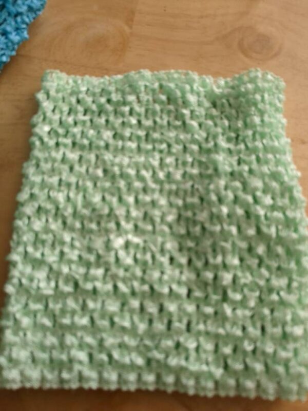 Crochet Tube Top, Tutu Dress Stretchy Lined Mint Green/Light Aqua 9-13 Years