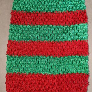 Crochet Tube Top, Tutu Dress Stretchy Unlined Green & Red Striped 3-5 Years