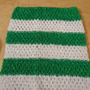 Crochet Tube Top, Tutu Dress Stretchy Unlined Green & White Striped 3-5 Years