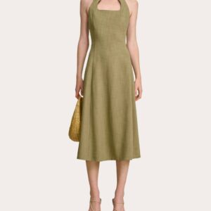 Cult Gaia Women's Hamlen Dress in Tea Linen/Viscose/Elastane